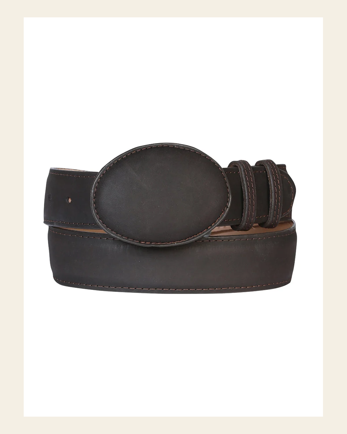 Women Denim Belt - El General - Crazy Choco 43215 on a warm cream background