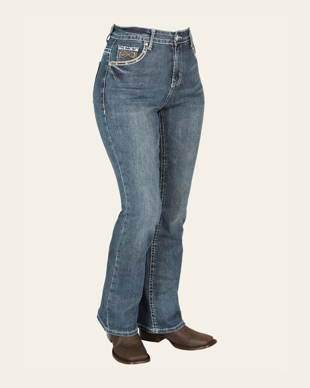 Womens Dark-Blue Centenario Jeans 44961 on a warm cream background