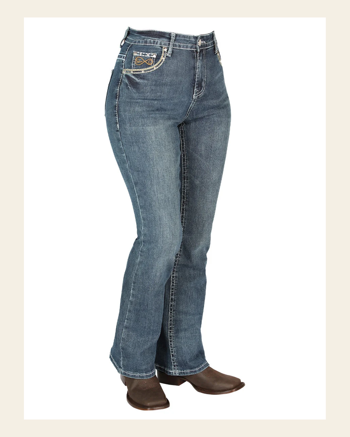 Womens Dark-Blue Centenario Jeans 44961 on a warm cream background