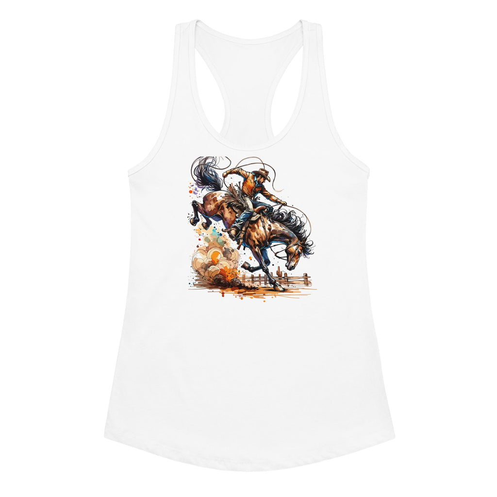 Rodeo Cowboy Women’s Fitted Racerback Tank Top by Baha Ranch Western Wear