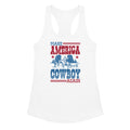 Make America Cowboy Again Women’s fitted Racerback Tank Top by Baha Ranch Western Wear