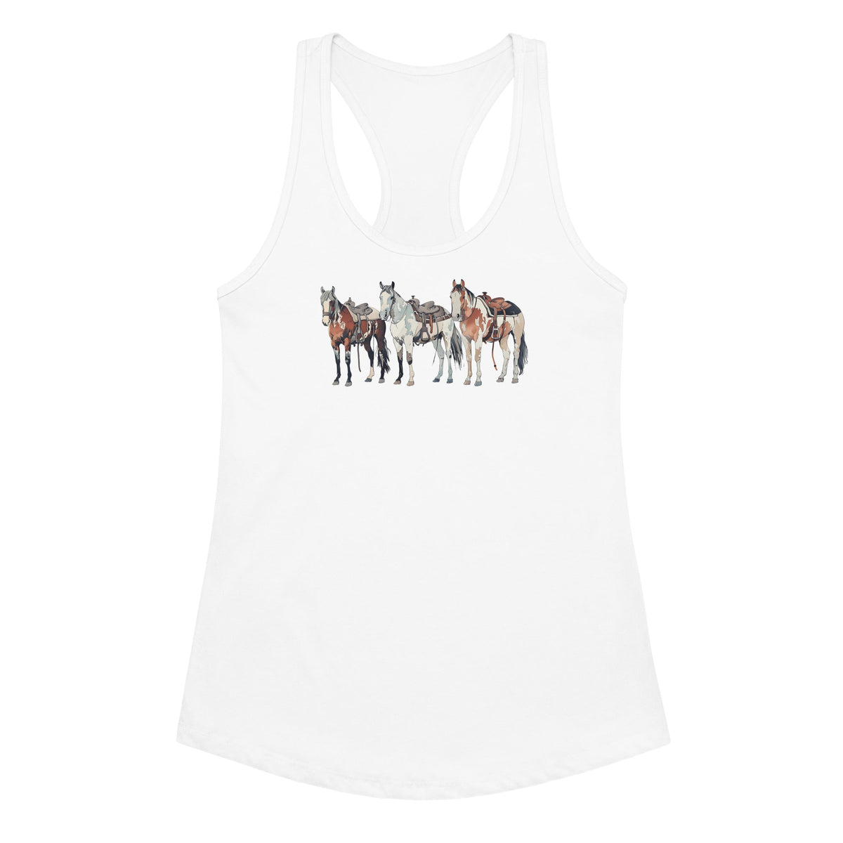 Ranch Horse Trio Women’s Fitted Racerback Tank Top by Baha Ranch Western Wear - product image 4