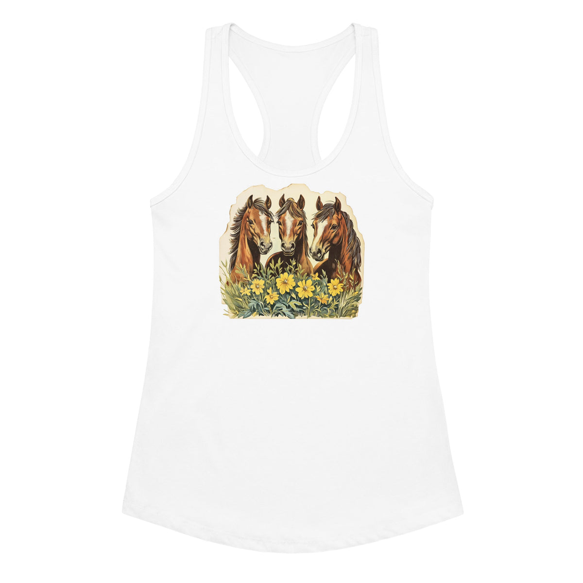 Horse Trio Women’s Fitted Racerback Tank Top by Baha Ranch Western Wear - product image 4