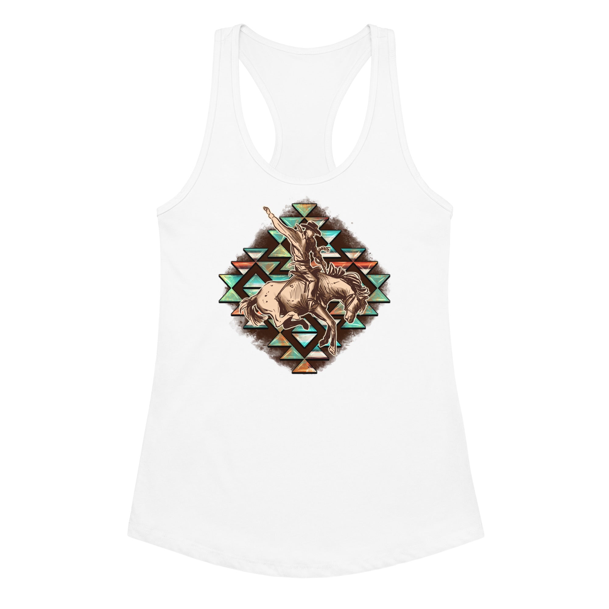 Aztec Cowboy Women’s Fitted Racerback Tank Top by Baha Ranch Western Wear - product image 8