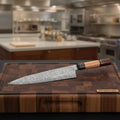 13" Raindrop Damascus Kiritsuke Chef Knife — 8" Blade with Olive Wood & Rosewood Handle