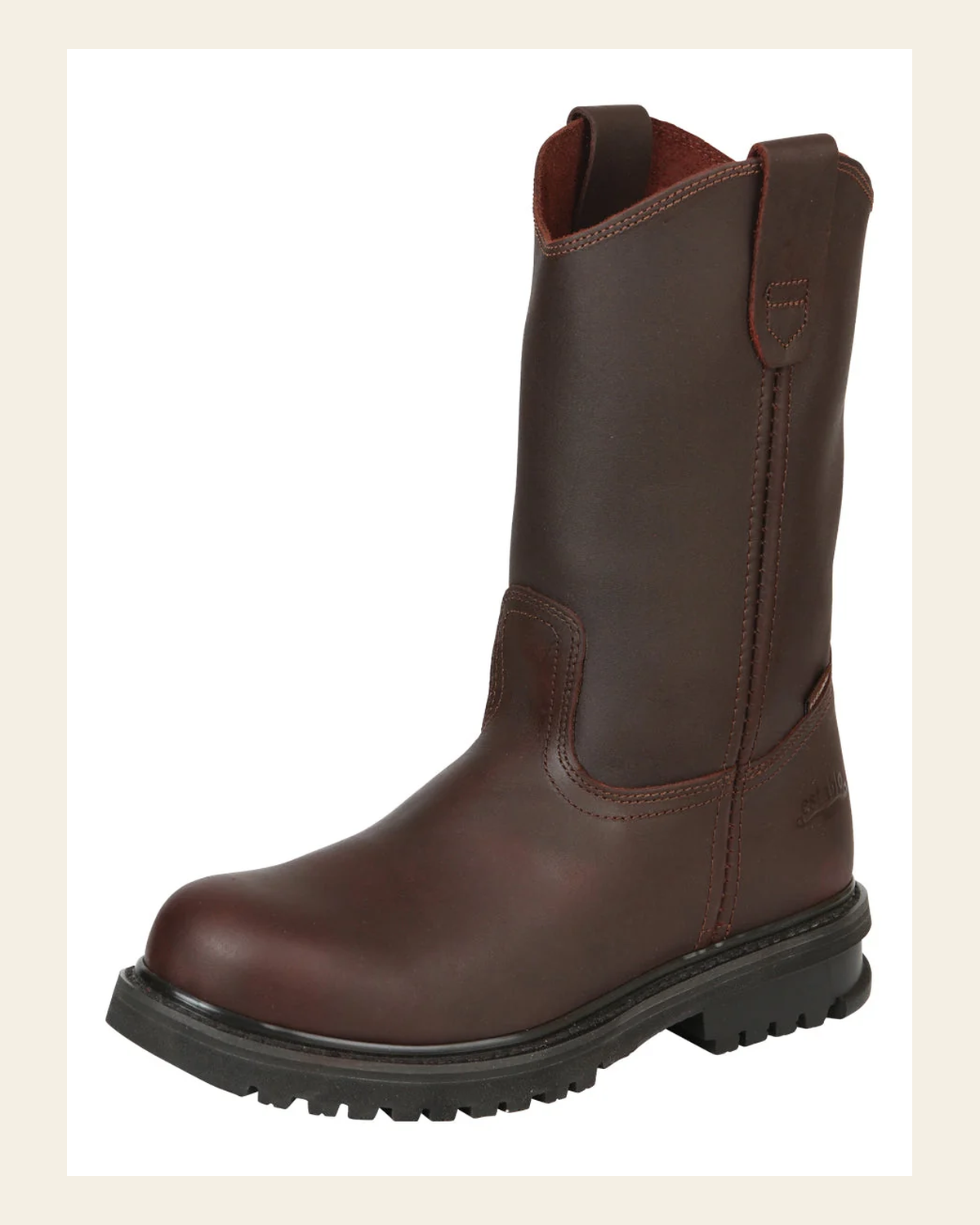 Work Boot Establo - Leather Grasso - Shedron 13351 on a warm cream background