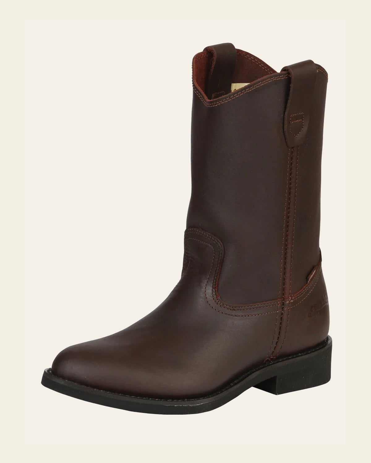 Establo Men's Work Boot - Leather Grasso - Shedron 316 on a warm cream background