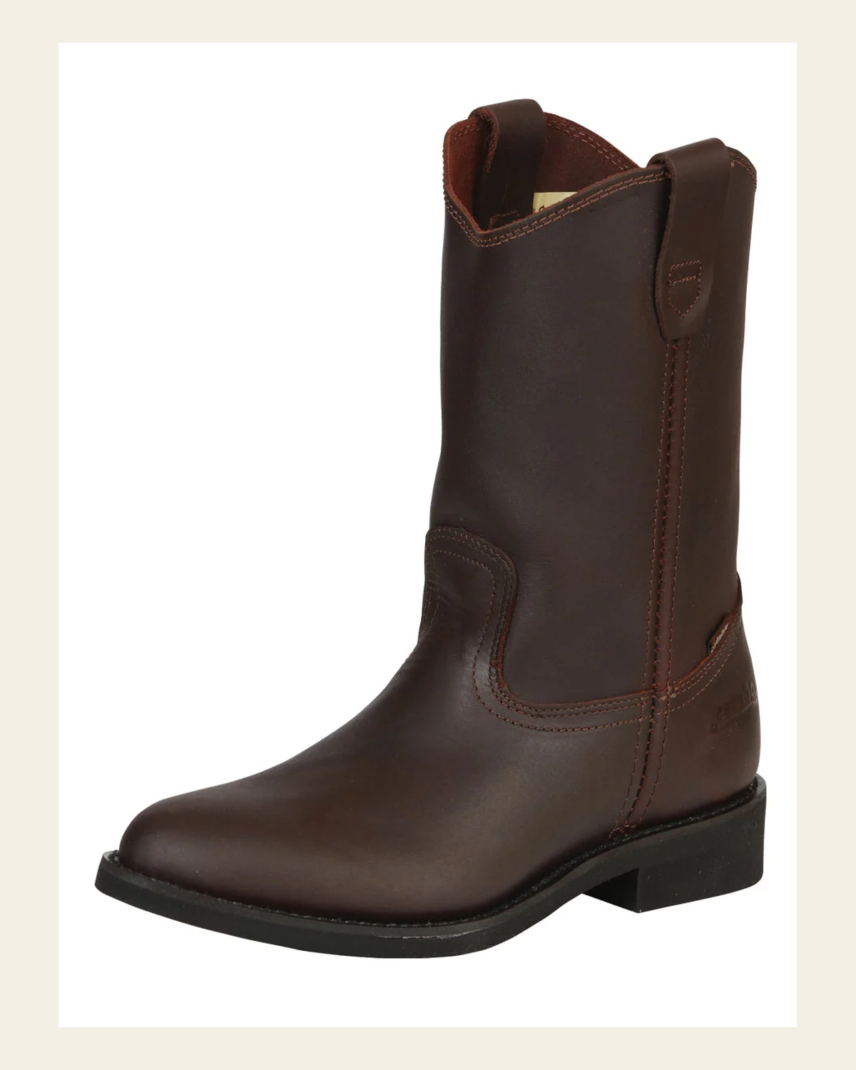 Establo Men's Work Boot - Leather Grasso - Shedron 316 on a warm cream background