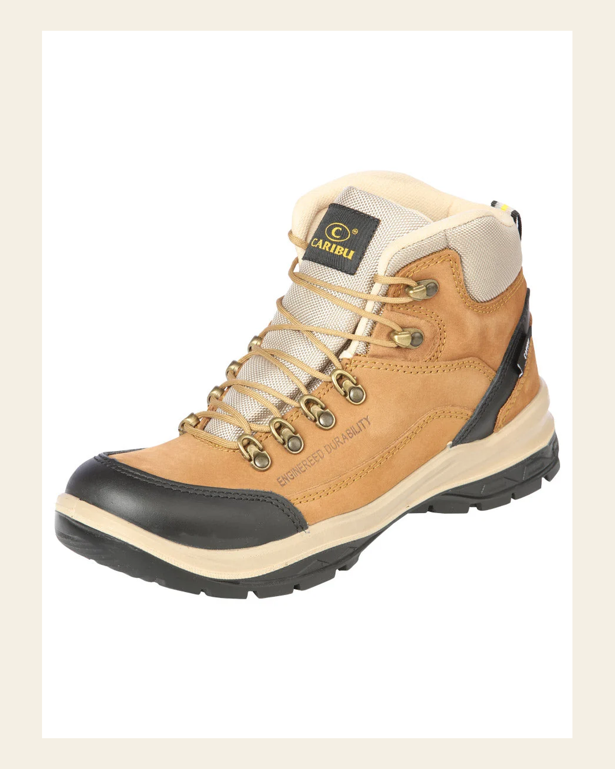 Work Shoe Caribu - Nobuck Light Brown 44364 on a warm cream background
