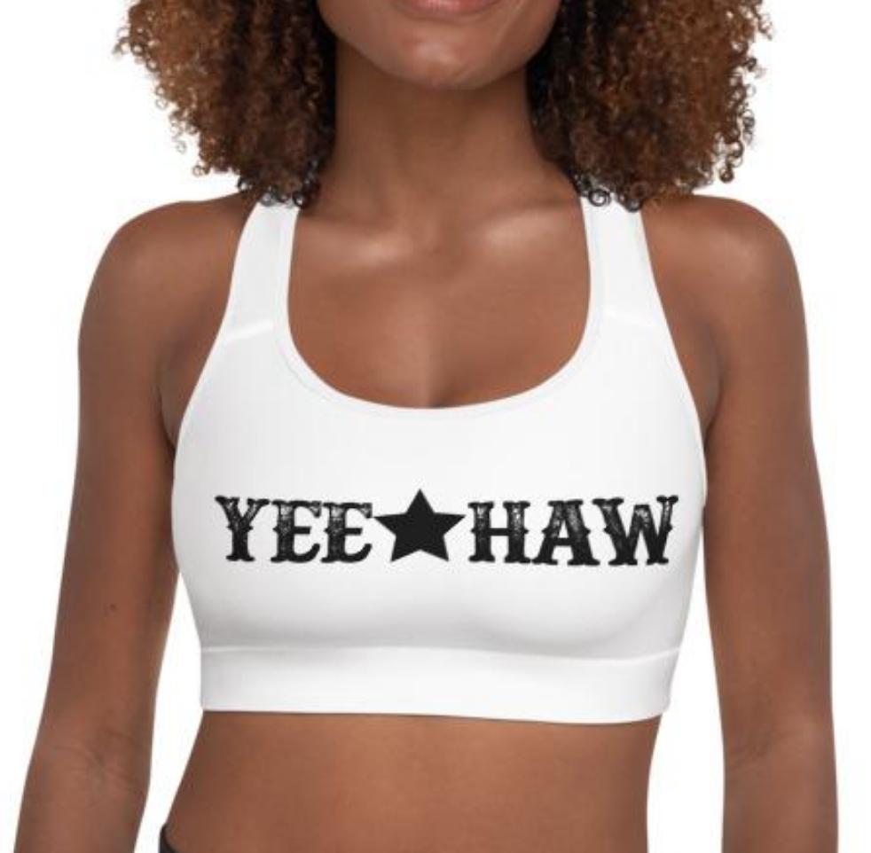 Ready To Ship Yeehaw Padded Sports Bra Size Small by Baha Ranch Western Wear