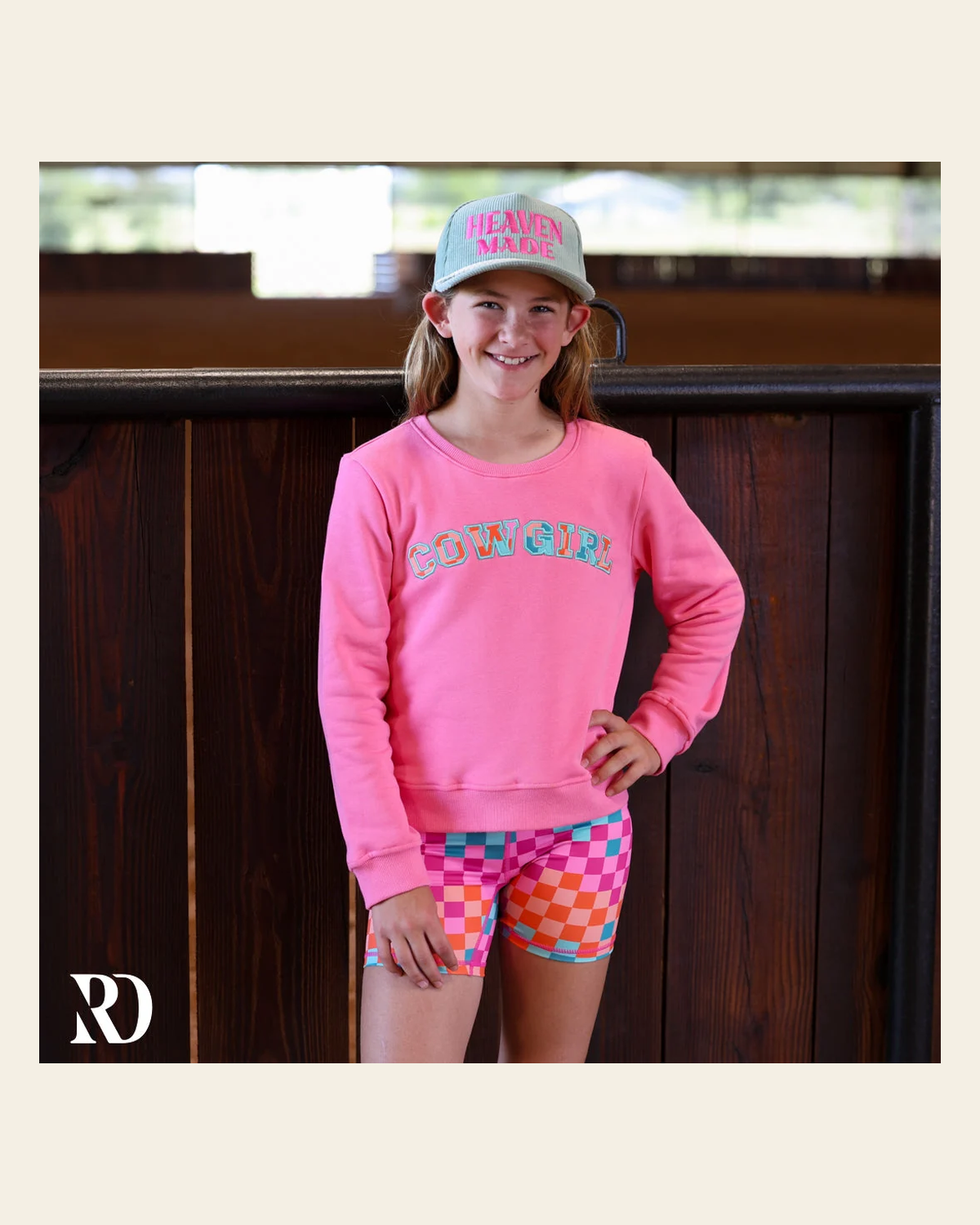 *youth* Diego | Cowgirl Crewneck on a warm cream background