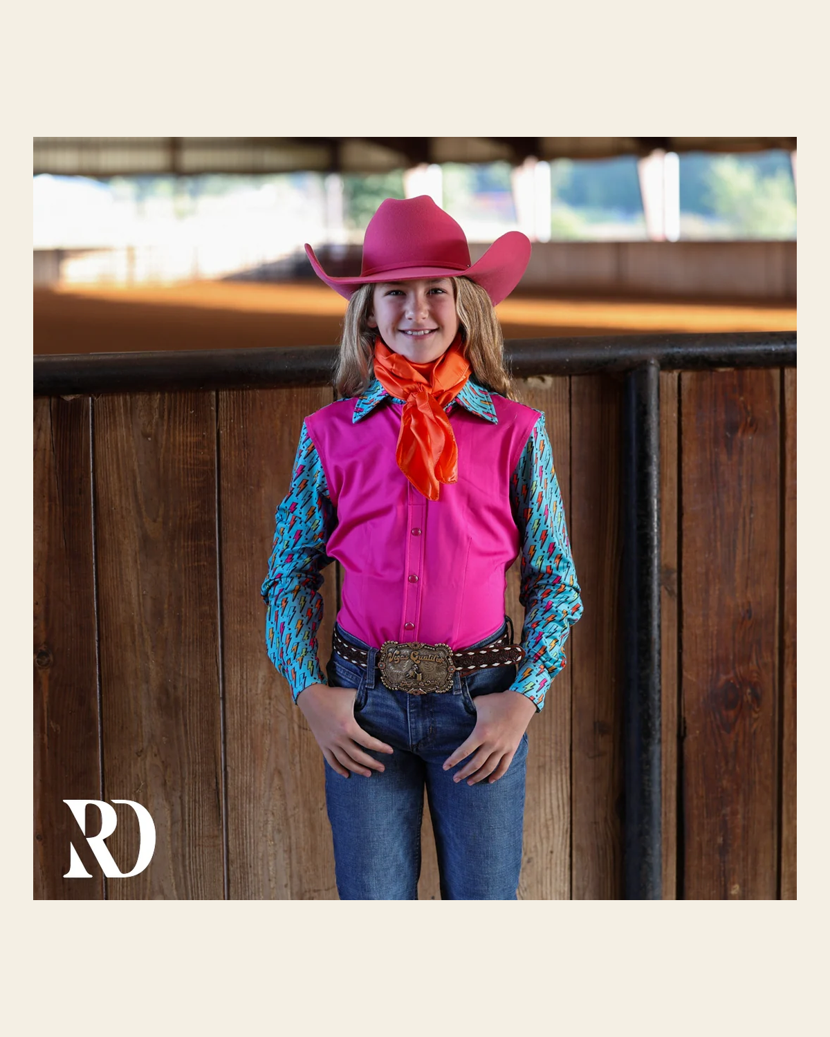 *youth* Lightning Queen Rodeo Shirt on a warm cream background