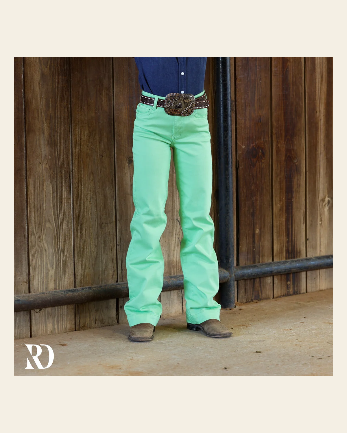 *youth* Signature Trouser - Lime Green on a warm cream background