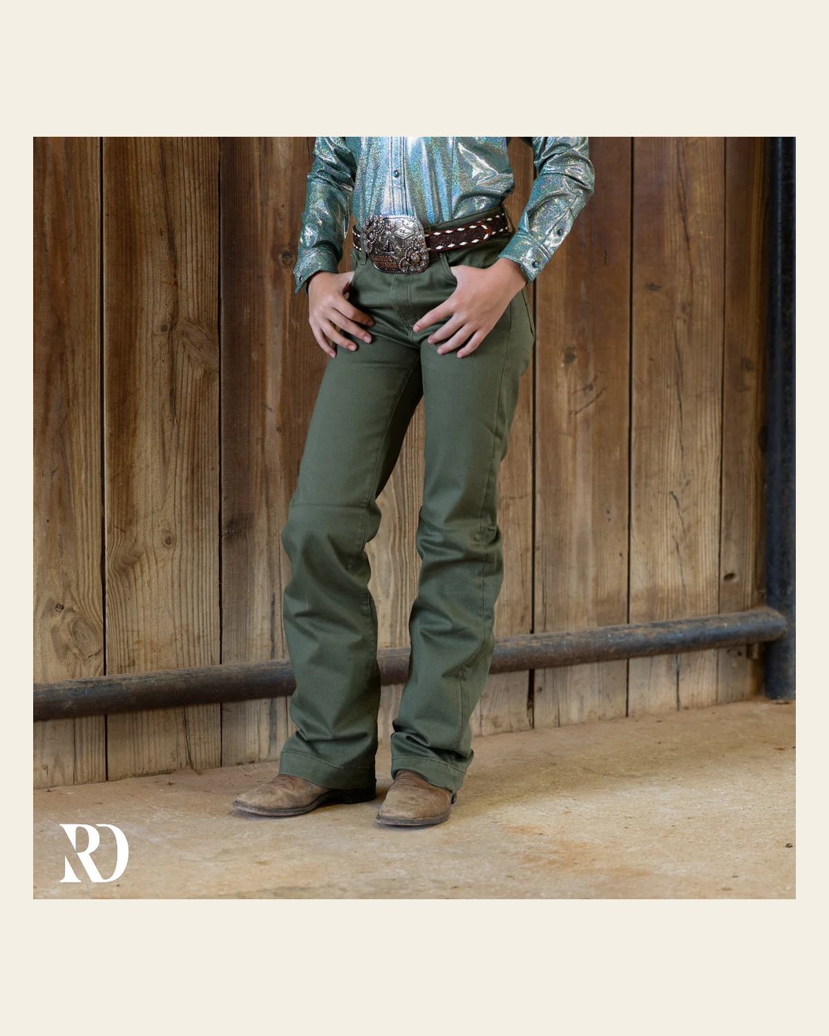 *youth* Signature Trouser- Sage on a warm cream background