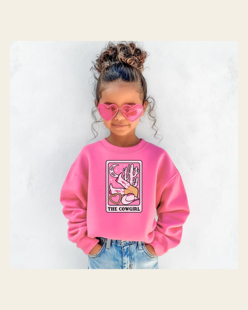 *youth* The Cowgirl Card | Crewneck on a warm cream background