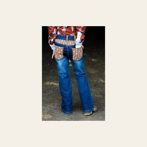 *youth* Buckaroo Bootcut Denim Jeans on a warm cream background