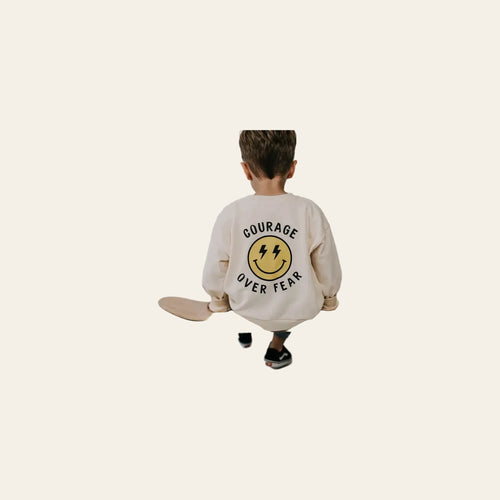 *youth* Courage Over Fear | Crewneck on a warm cream background