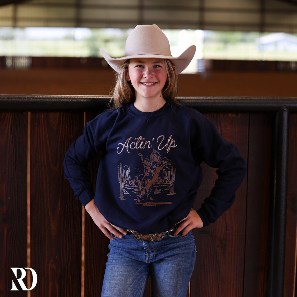 *youth* Actin' Up Cowgirl | Crewneck