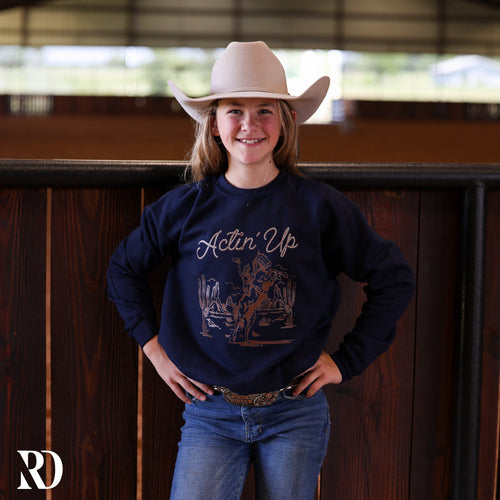 *youth* Actin' Up Cowgirl | Crewneck
