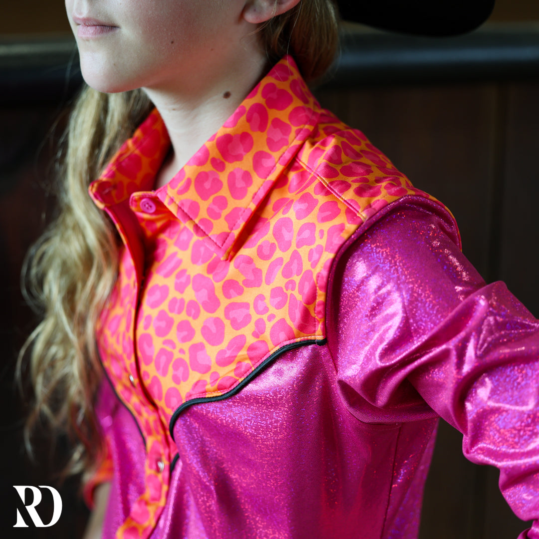 *youth* Summer Leopard Sparkle Performance Shirt — view 3