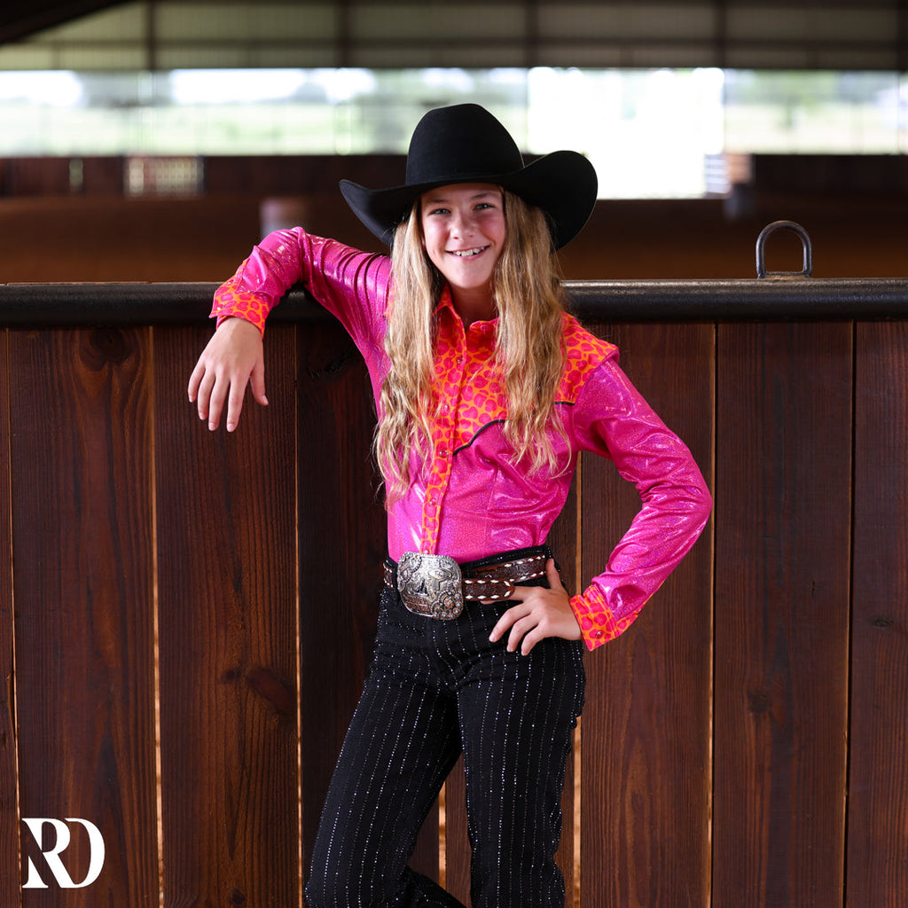 *youth* Summer Leopard Sparkle Performance Shirt — view 4